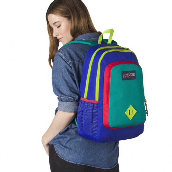 JanSport Primary Colorblock Unisex Backpack NWT - Picture 3 of 3